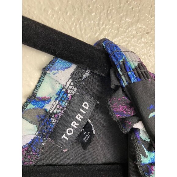 Torrid Mini Chiffon Ruffle Dress Sleeveless Multicolor Size 2X vacation Flowy - Picture 3 of 15